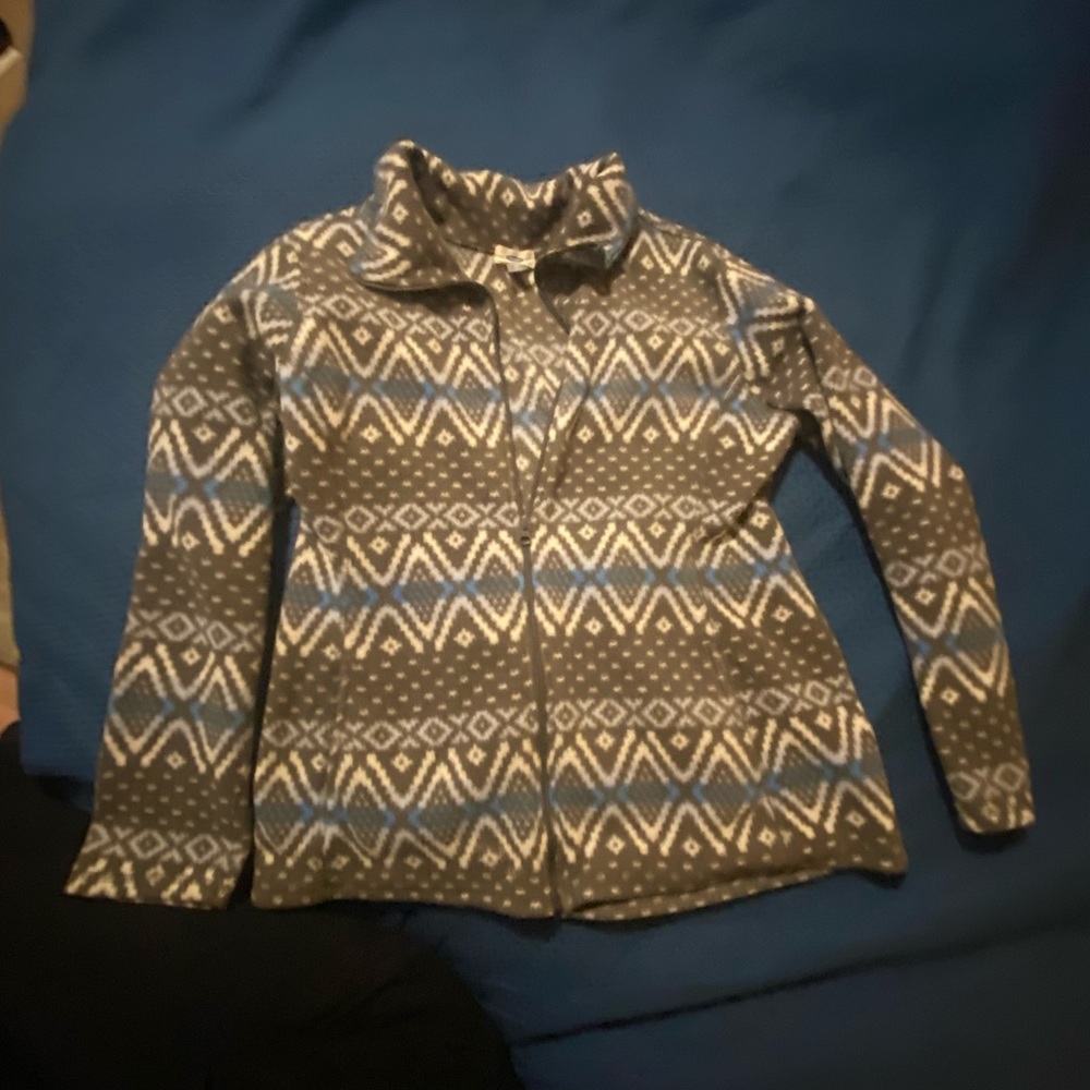 Super cute patterned fleece zip up